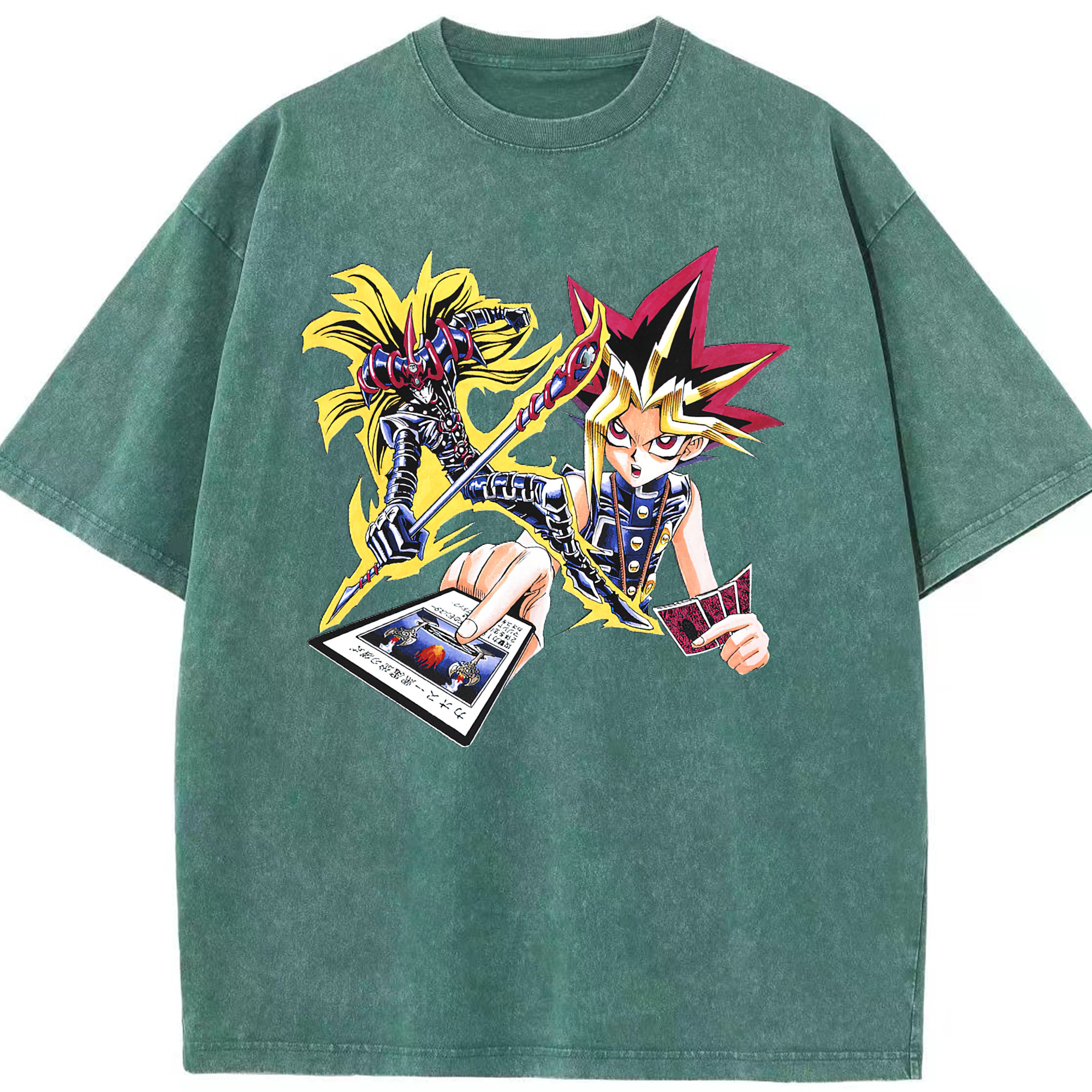 （画像用） 遊☆戯☆王 Yu-Gi-Oh! 綿100% ヴィンテージ風 半袖Tシャツ（フロントプリント）